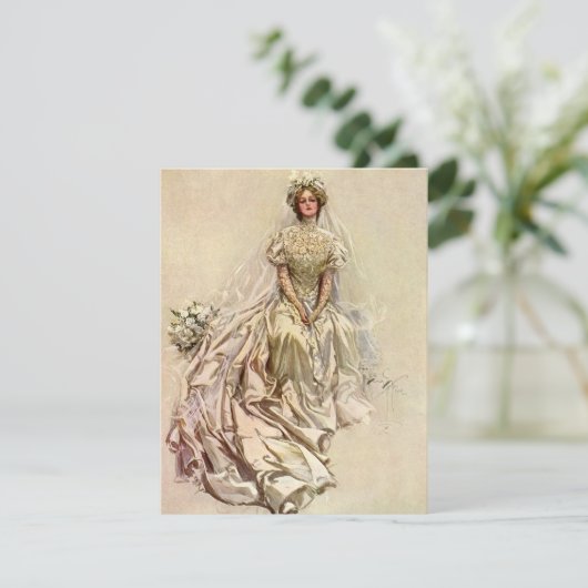  Victoriaans Bride, Antiek Bridal Portret (Staand voorkant)