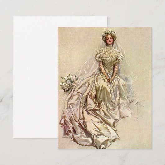  Victoriaans Bride, Antiek Bridal Portret (Voorkant / Achterkant)