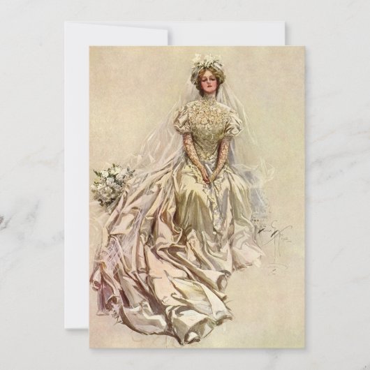 Victoriaans Bride, Antiek Bridal Portret (Voorkant)