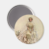  Victoriaans Bride, Antiek Bridal Portret Magneet (Voorkant / Achterkant)