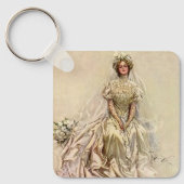  Victoriaans Bride, Antiek Bridal Portret Sleutelhanger (Voorkant)