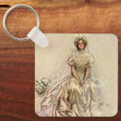  Victoriaans Bride, Antiek Bridal Portret Sleutelhanger (Voorkant)