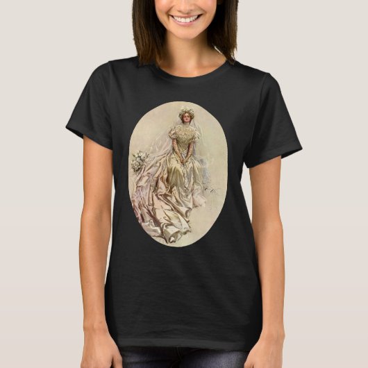  Victoriaans Bride, Antiek Bridal Portret T-shirt (Voorkant)