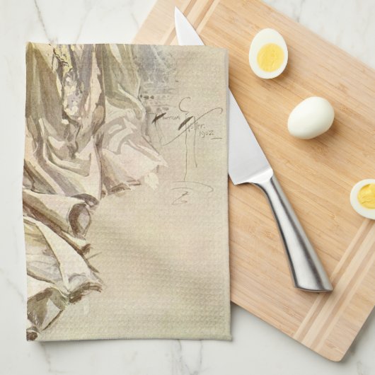 Victoriaans Bride, Antiek Bridal Portret Theedoek (Quarter Fold)