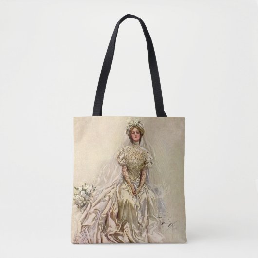  Victoriaans Bride, Antiek Bridal Portret Tote Bag (Voorkant)