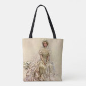  Victoriaans Bride, Antiek Bridal Portret Tote Bag (Achterkant)