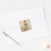 Victoriaans Bride, Antiek Bridal Portret Vierkante Sticker (Envelop)