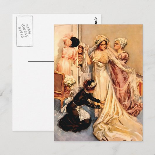 Victoriaans bride briefkaart (Voorkant / Achterkant)