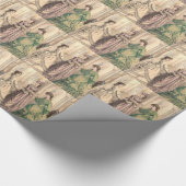 Victoriaans bride en begeleidende personen cadeaupapier (Hoek)