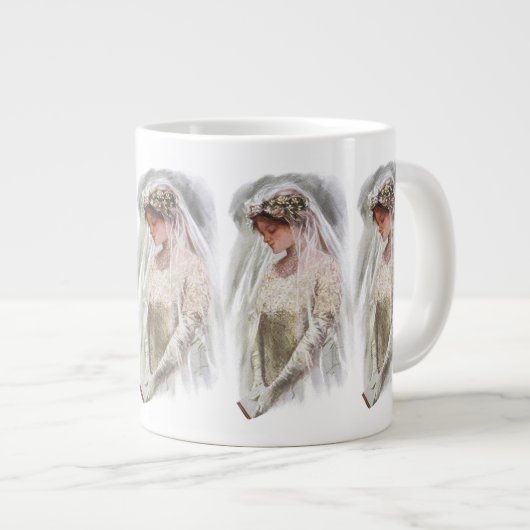  Victoriaans Bride met bijbelse Harrison Fisher Grote Koffiekop (Voorkant rechts)