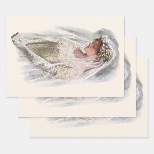  Victoriaans Bride met bijbelse Harrison Fisher Inpakpapier Vel (Set)
