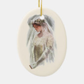  Victoriaans Bride met bijbelse Harrison Fisher Keramisch Ornament (Achterkant)