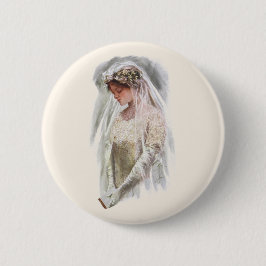  Victoriaans Bride met bijbelse Harrison Fisher Ronde Button 5,7 Cm