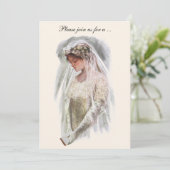  Victoriaans bride, partij bij het Vrijgezellenfee Kaart (Staand voorkant)