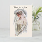  Victoriaans bride, partij bij het Vrijgezellenfee Kaart (Staand voorkant)