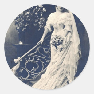 Victoriaans bride ronde sticker