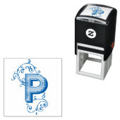  Victoriaans brief P Monogram Flourmaakt Zelfinktende Stempel (In situ)