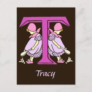 Victoriaans brief T met 2 schattige meisjes Briefkaart