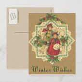 Victoriaans Briefkaart Kerstmis (Voorkant / Achterkant)