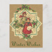 Victoriaans Briefkaart Kerstmis (Voorkant)