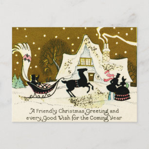 Victoriaans Briefkaart kerstmis