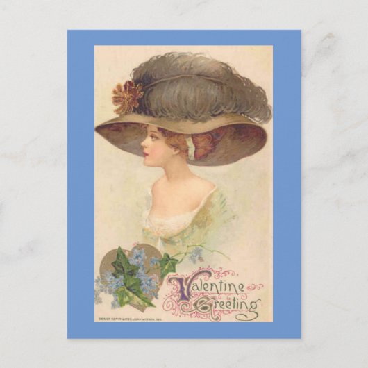 Victoriaans Briefkaart Ladly Valentne (Voorkant)