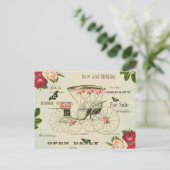  Victoriaans briefkaart met bloemen (Staand voorkant)