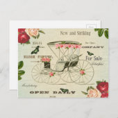  Victoriaans briefkaart met bloemen (Voorkant / Achterkant)