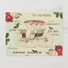 Victoriaans briefkaart met bloemen