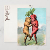 Victoriaans Briefkaart met wortel (Voorkant / Achterkant)