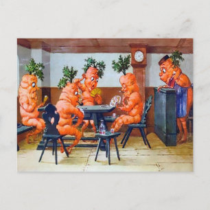 Victoriaans Briefkaart met wortelkaart