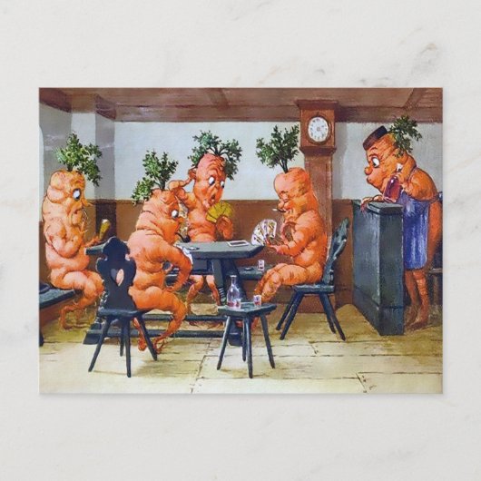 Victoriaans Briefkaart met wortelkaart (Voorkant)