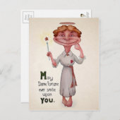 Victoriaans Briefkaart Odd Dame (Voorkant / Achterkant)