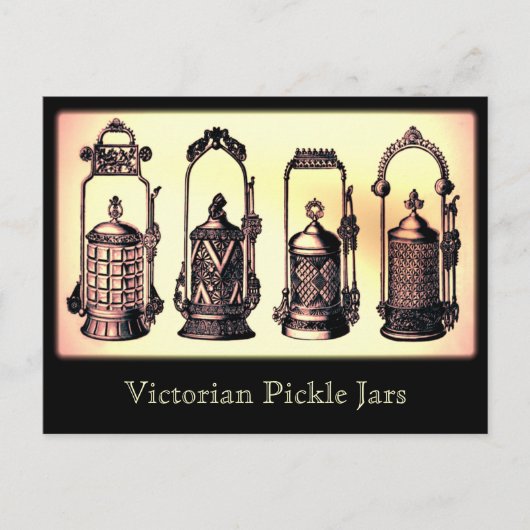 Victoriaans Briefkaart Pickle Jars (Voorkant)