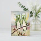 Victoriaans Briefkaart van Corn Owls (Staand voorkant)