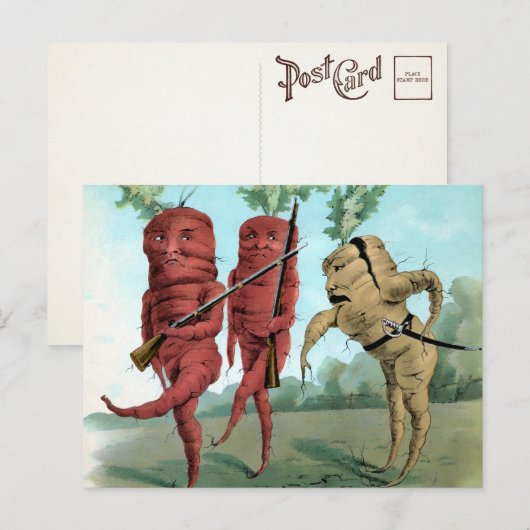 Victoriaans Briefkaart van de Wortel (Voorkant / Achterkant)