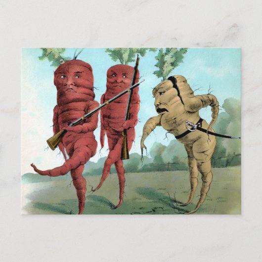 Victoriaans Briefkaart van de Wortel (Voorkant)