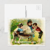 Victoriaans briefkaart van slijpwielen (Voorkant / Achterkant)