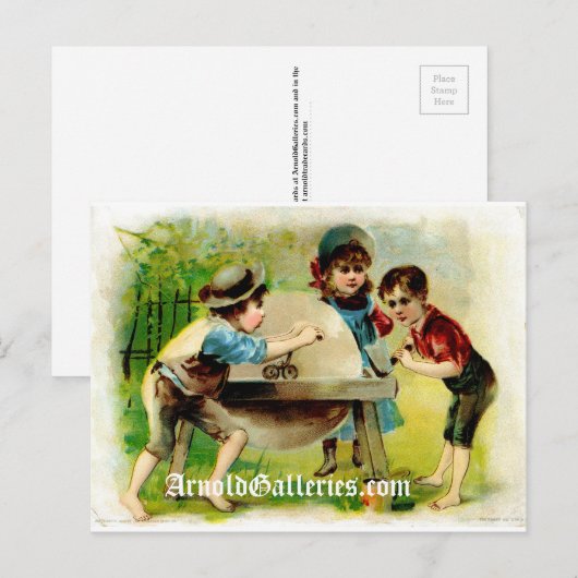 Victoriaans briefkaart van slijpwielen (Voorkant / Achterkant)