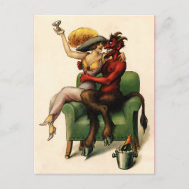  Victoriaans Briefkaart voor duivels en vrouwen