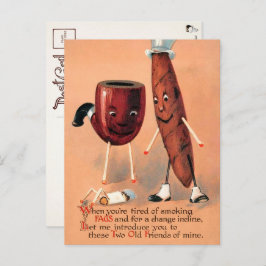 Victoriaans Briefkaart voor het roken van tandwiel