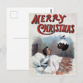 Victoriaans Briefkaart voor Kerstmis (Voorkant / Achterkant)