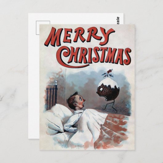  Victoriaans Briefkaart voor Kerstmis (Voorkant / Achterkant)