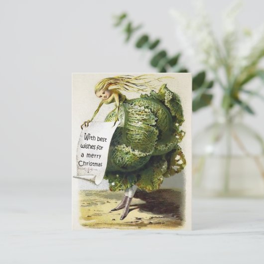  Victoriaans Briefkaart voor kerstmis (Staand voorkant)