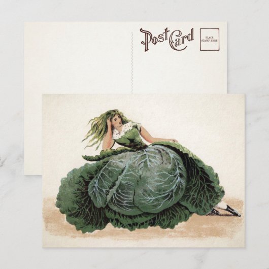 Victoriaans Briefkaart voor schouderwets afval (Voorkant / Achterkant)