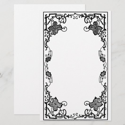 Victoriaans Briefpapier grens (Voorkant / Achterkant)