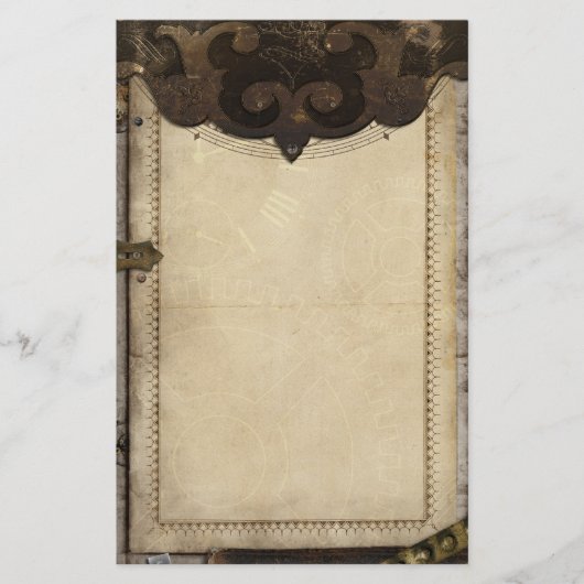 Victoriaans Briefpapier van Steampunk en tandwiele (Voorkant)