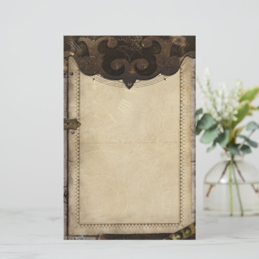Victoriaans Briefpapier van Steampunk en tandwiele (Staand voorkant)