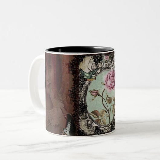 Victoriaans brieven tweekleurige koffiemok (Voorkant links)