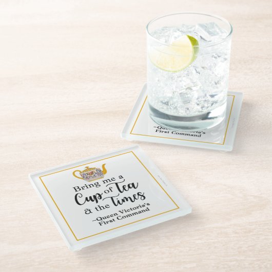 Victoriaans Britse Royalty Tea Lover  Stijl Glazen Onderzetter (Schuin)